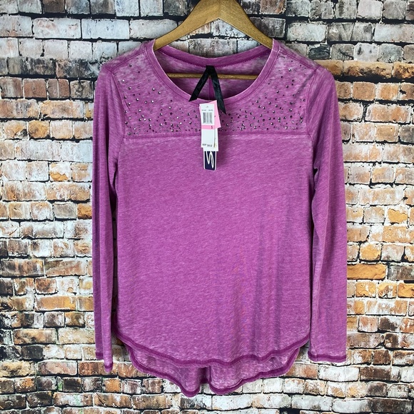 Seven7 Tops - (NWT) Seven7 Long Sleeve Burnout Top